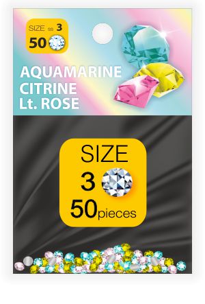 Rhinestones Стразы SS №3 AQUAMARINE, CITRINE, Lt.ROSE (50 шт.) image