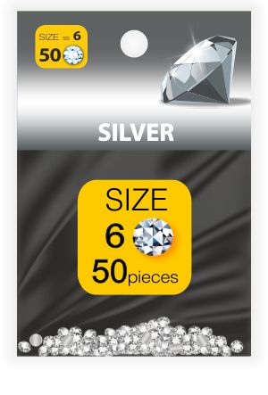 Rhinestones Стразы SS №6 SILVER (50 шт.) image