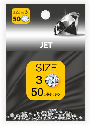 Rhinestones SS №3 JET (50 pcs.)